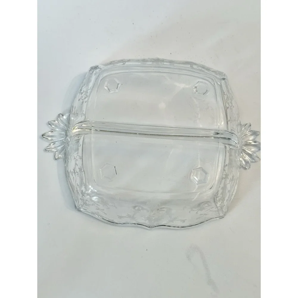 Fostoria Navarre Clear Baroque 2 Part Handled‎ Relish 7.75